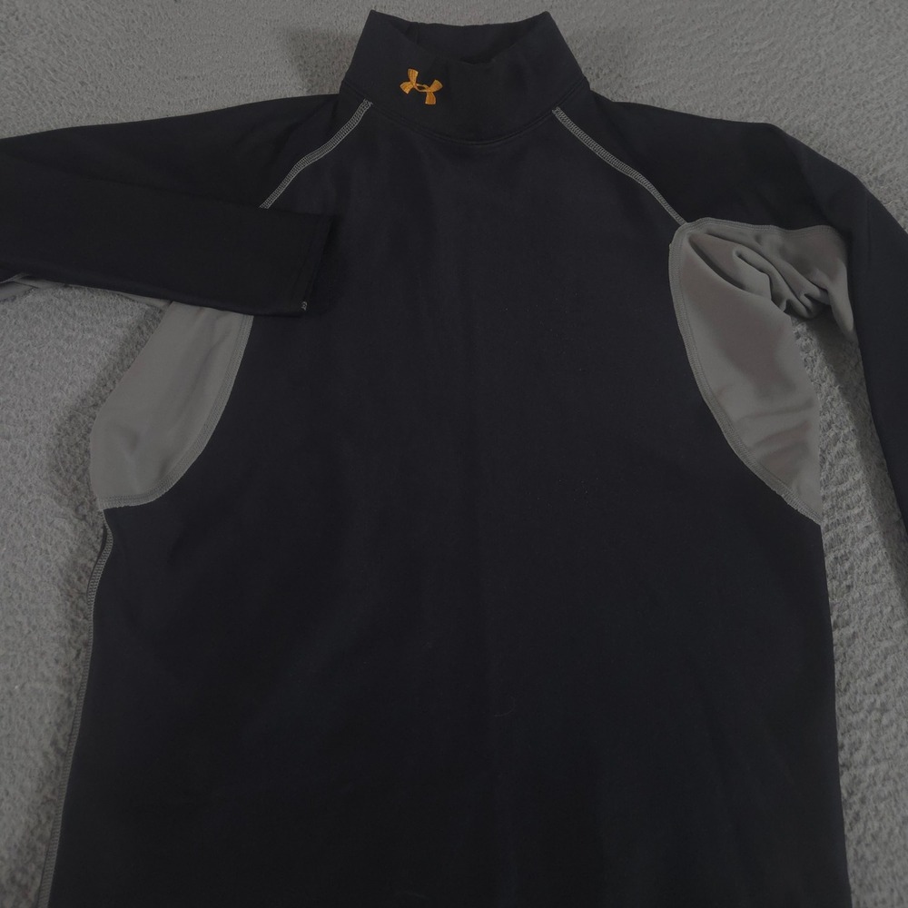 VINTAGE Under Armour Shirt Mens Large Metal ColdGear Compression Mock Neck 00s